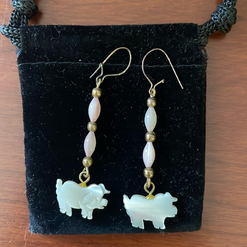 Pig dangle earrings